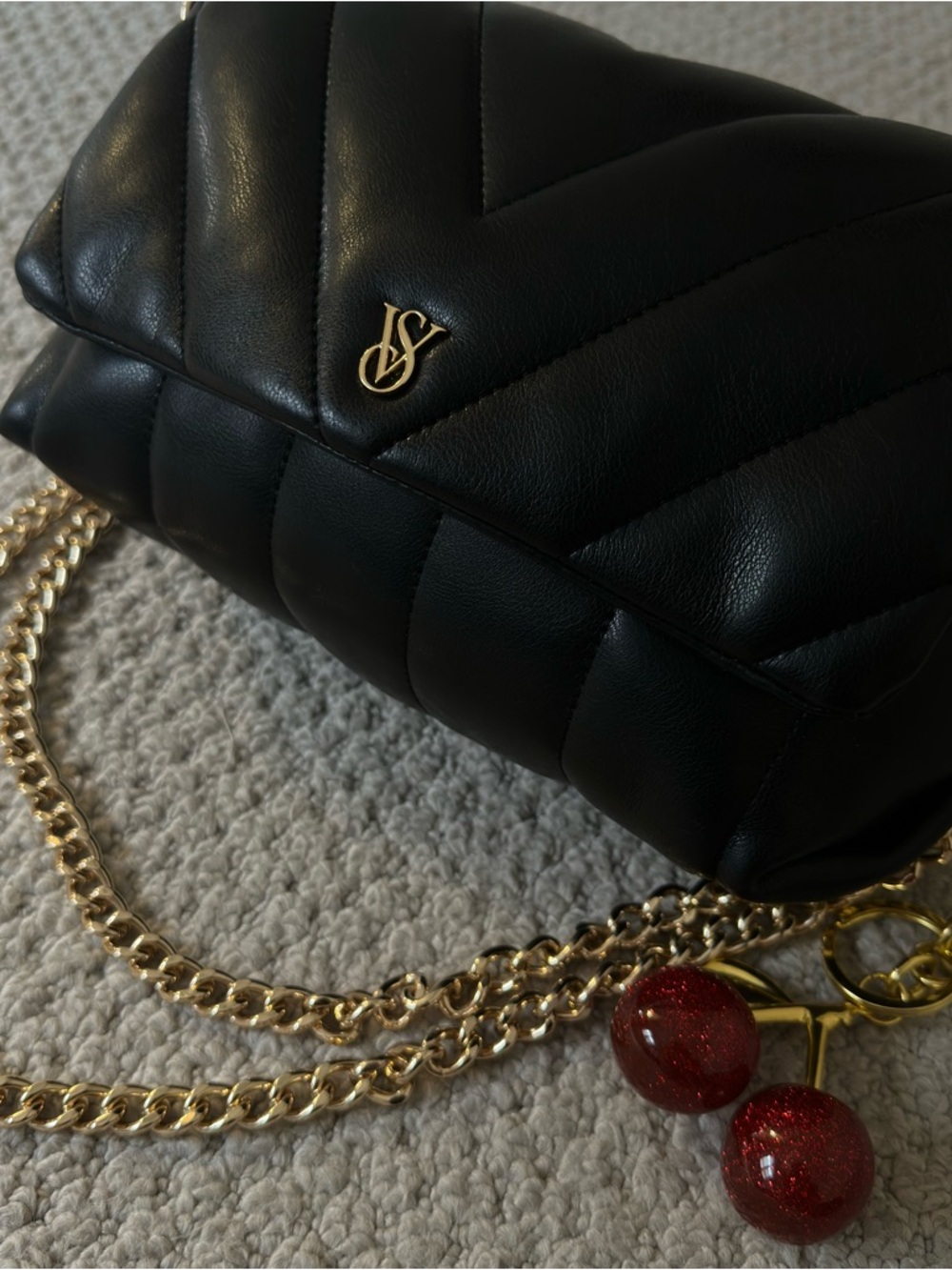 Victoria secret Black Quilted Chain Shoulder Bag